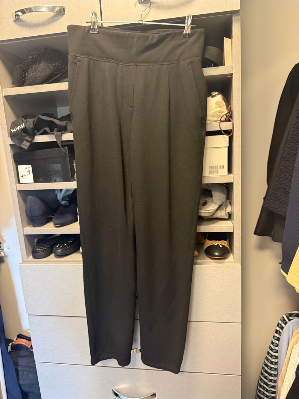 Kit and Ace Black High-Rise Straight Leg Trousers